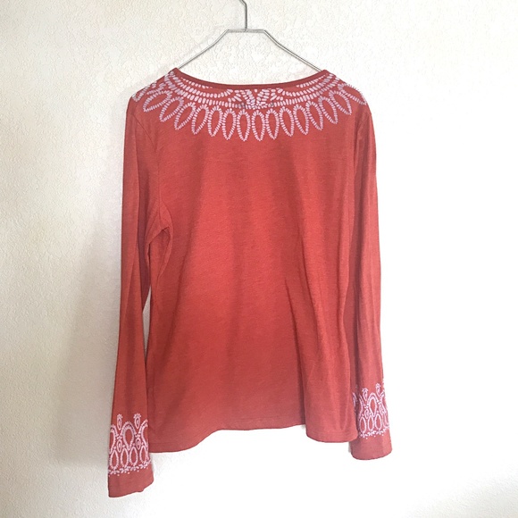 Prana Coral with White Embellished Boho Tunic Top - Picture 5 of 6